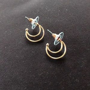Gold moon earrings